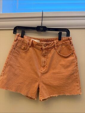 Anthropologie Pilcro Rust-Orange Denim Shorts
